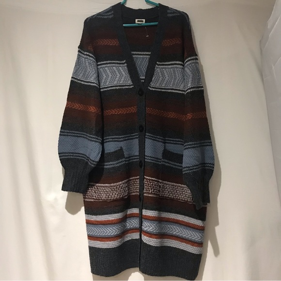 ana Women’s  Long Sleeve Button Striped Cardigan - Picture 14 of 16